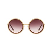 Dolce And Gabbana Gold Bordeaux Metal Women DG2211-02/8H-53 Sunglasses Dolce And Gabbana Gold Bordeaux Metal Women DG2211-02/8H-53 Sunglasses