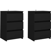 Vidaxl Bed Cabinets 2 Pcs Black 40x35x62.5 Cm Chipboard Vidaxl Bed Cabinets 2 Pcs Black 40x35x62.5 Cm Chipboard
