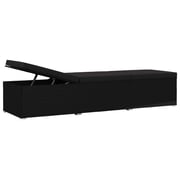Vidaxl Sun Lounger With Cushion Poly Rattan Black Vidaxl Sun Lounger With Cushion Poly Rattan Black
