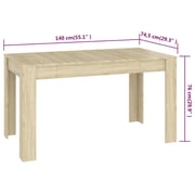Vidaxl Dining Table Sonoma Oak 140x74.5x76 Cm Engineered Wood Vidaxl Dining Table Sonoma Oak 140x74.5x76 Cm Engineered Wood