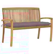 Vidaxl Stacking Garden Bench With Cushion 128.5 Cm Solid Teak Wood Vidaxl Stacking Garden Bench With Cushion 128.5 Cm Solid Teak Wood