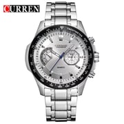 Curren CRN8020S-SLVR/GRY-Casual Stainless Steel Men's Wristwatch