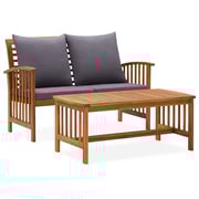 Vidaxl 2 Piece Garden Lounge Set With Cushions Solid Acacia Wood Vidaxl 2 Piece Garden Lounge Set With Cushions Solid Acacia Wood
