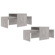 Vidaxl Coffee Table Set Concrete Grey 100x48x40 Cm Engineered Wood Vidaxl Coffee Table Set Concrete Grey 100x48x40 Cm Engineered Wood
