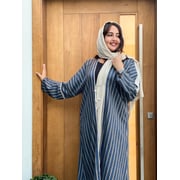 Trendy Palace Stripped Wool Bisht Abaya