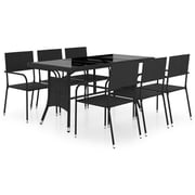 vidaXL 7 Piece Garden Dining Set Poly Rattan Black vidaXL 7 Piece Garden Dining Set Poly Rattan Black