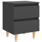 Vidaxl Bed Cabinets With Solid Pinewood Legs 2 Pcs Grey 40x35x50 Cm Vidaxl Bed Cabinets With Solid Pinewood Legs 2 Pcs Grey 40x35x50 Cm