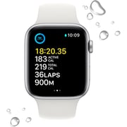 Apple Watch SE GPS 44mm Silver Aluminum Case with White Sport Band - Regular