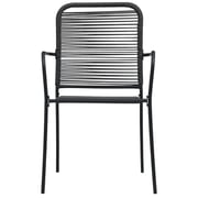 Vidaxl Garden Chairs 4 Pcs Cotton Rope And Steel Black Vidaxl Garden Chairs 4 Pcs Cotton Rope And Steel Black
