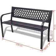 Vidaxl Garden Bench 118 Cm Steel Black Vidaxl Garden Bench 118 Cm Steel Black