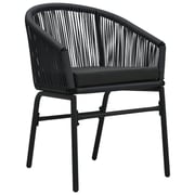 Vidaxl 3 Piece Bistro Set With Cushions Pvc Rattan Black Vidaxl 3 Piece Bistro Set With Cushions Pvc Rattan Black