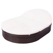 Vidaxl Outdoor Lounge Bed With Cushion Poly Rattan Brown Vidaxl Outdoor Lounge Bed With Cushion Poly Rattan Brown