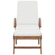 vidaXL Sun Loungers with Cushions 2 pcs Solid Teak Wood Cream vidaXL Sun Loungers with Cushions 2 pcs Solid Teak Wood Cream