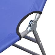 vidaXL Folding Sun Lounger Powder-coated Steel Blue vidaXL Folding Sun Lounger Powder-coated Steel Blue