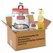 India Gate Basmati Rice Bag, Mogra, 10kg(Broken Basmati Grains) + 1Kg + Sunflower Oil 1.8L India Gate Basmati Rice Bag, Mogra, 10kg(Broken Basmati Grains) + 1Kg + Sunflower Oil 1.8L