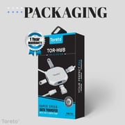 Toreto 4 Port USB 3.0 Hub Super Speed Portable Mini Hub With All Type-C Laptops TOR-755 TOR USB Hub (White)