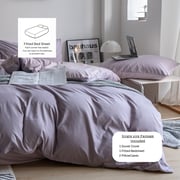 LUNA HOME Premium Single Size 4 Pieces Korean Bedding Set, Plain Purple and Light Purple Color. LUNA HOME Premium Single Size 4 Pieces Korean Bedding Set, Plain Purple and Light Purple Color.