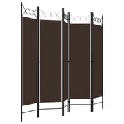 Vidaxl 5-panel Room Divider Brown 200x180 Cm
