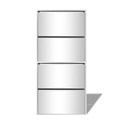 vidaXL Shoe Cabinet 4-Layer Mirror White 63x17x134 cm vidaXL Shoe Cabinet 4-Layer Mirror White 63x17x134 cm