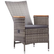 vidaXL Outdoor Chairs 2 pcs with Cushions Poly Rattan Grey