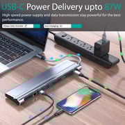Promate Usb-c Hub, 87w Usb-c Pd,hdmi,ethernet,3 Usb,display Port,vga, Aux,sd/microsd,baselink-c Grey Promate Usb-c Hub, 87w Usb-c Pd,hdmi,ethernet,3 Usb,display Port,vga, Aux,sd/microsd,baselink-c Grey