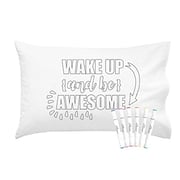 Oh Susannah Wake Up And Be Awesome Coloring Pillowcase Kit (1 Pillow Cover 20 By 30 Inches) With Permanent Fabric Markers Included