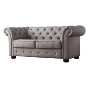 Vegard Tufted Chesterfield Loveseat in Grey Color