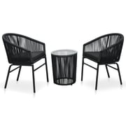 Vidaxl 3 Piece Bistro Set With Cushions Pvc Rattan Black Vidaxl 3 Piece Bistro Set With Cushions Pvc Rattan Black