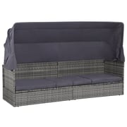 Vidaxl Garden Bed With Canopy Grey 205x62 Cm Poly Rattan Vidaxl Garden Bed With Canopy Grey 205x62 Cm Poly Rattan
