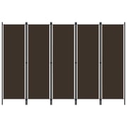 Vidaxl 5-panel Room Divider Brown 250x180 Cm