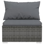 vidaXL 4 Piece Garden Lounge Set with Cushions Grey Poly Rattan vidaXL 4 Piece Garden Lounge Set with Cushions Grey Poly Rattan