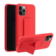 Margoun case for iPhone 14 Pro Max with Hand Grip Foldable Magnetic Kickstand Wrist Strap Finger Grip Cover 6.7 inch Red