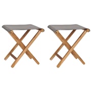 Vidaxl Folding Chairs 2 Pcs Solid Teak Wood And Fabric Dark Grey Vidaxl Folding Chairs 2 Pcs Solid Teak Wood And Fabric Dark Grey