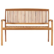 Vidaxl Stacking Garden Bench With Cushion 128.5 Cm Solid Teak Wood