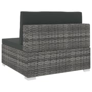 Vidaxl Sectional Middle Seat 1 Pc With Cushions Poly Rattan Grey Vidaxl Sectional Middle Seat 1 Pc With Cushions Poly Rattan Grey