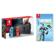 Nintendo Switch Gaming Console 32GB Neon Joy Con With Fortnite Game Bundle (*INT)