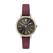 Kenneth Cole Classic Watch For Women with Dark Red Genuine Leather Strap