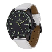 Louis Arden Men's Leather Analog Watch - LA1946M-WHT-BLK-BLKGRN Louis Arden Men's Leather Analog Watch - LA1946M-WHT-BLK-BLKGRN