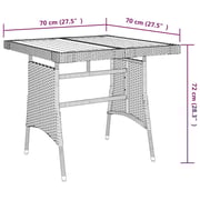 Vidaxl Garden Table Black 70x70x72 Cm Poly Rattan & Solid Acacia Wood Vidaxl Garden Table Black 70x70x72 Cm Poly Rattan & Solid Acacia Wood