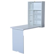Class CL08238WT Wall Mount Folding Desk with Shelves and White board