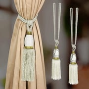 Story@Home Polyster Curtain Tie Back Home Decorative Braided Tassel Rope Tiebacks for Home Room Kitchen Door Window Set of 2, White, 23 Inch Story@Home Polyster Curtain Tie Back Home Decorative Braided Tassel Rope Tiebacks for Home Room Kitchen Door Window Set of 2, White, 23 Inch