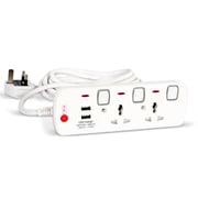 Afra Japan Universal Extension Cord 2 Way 2usb 2m, 2 Universal Socket & 2 Usb Ports 3 Meter Cable Afra Japan Universal Extension Cord 2 Way 2usb 2m, 2 Universal Socket & 2 Usb Ports 3 Meter Cable