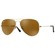 RayBan RB3025-001/57-58 Aviator Gold Polarized Unisex Sunglasses RayBan RB3025-001/57-58 Aviator Gold Polarized Unisex Sunglasses