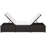 Vidaxl Sun Lounger With Cushion Poly Rattan Brown Vidaxl Sun Lounger With Cushion Poly Rattan Brown