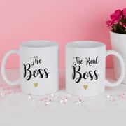 True Valentine Set of 2 The Boss & The Real Boss Mugs True Valentine Set of 2 The Boss & The Real Boss Mugs