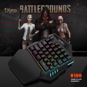 HXSJ One-handed Led Backlight Mechanical Feeling Gaming Keyboard + 5500dpi 7 Buttons Gaming Mouse Combo HXSJ One-handed Led Backlight Mechanical Feeling Gaming Keyboard + 5500dpi 7 Buttons Gaming Mouse Combo