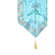 Buy Ikras Embroided Table Runner Fabric Blue/Silver 13x72centimeter Online in UAE Sharaf DG