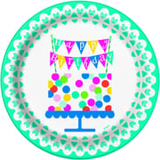 Unique- Confetti Cake Birthday Plates 8pcs 9in