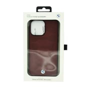 Bmw Signature Collection Genuine Leather Case With Perforated Seats Design For Iphone 14 Pro Max Burgundy