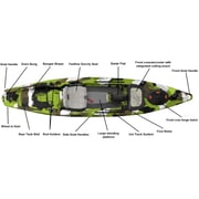 Feelfree Lure 13.5 Fishing Kayak With Rudder, Lime Camouflage Feelfree Lure 13.5 Fishing Kayak With Rudder, Lime Camouflage